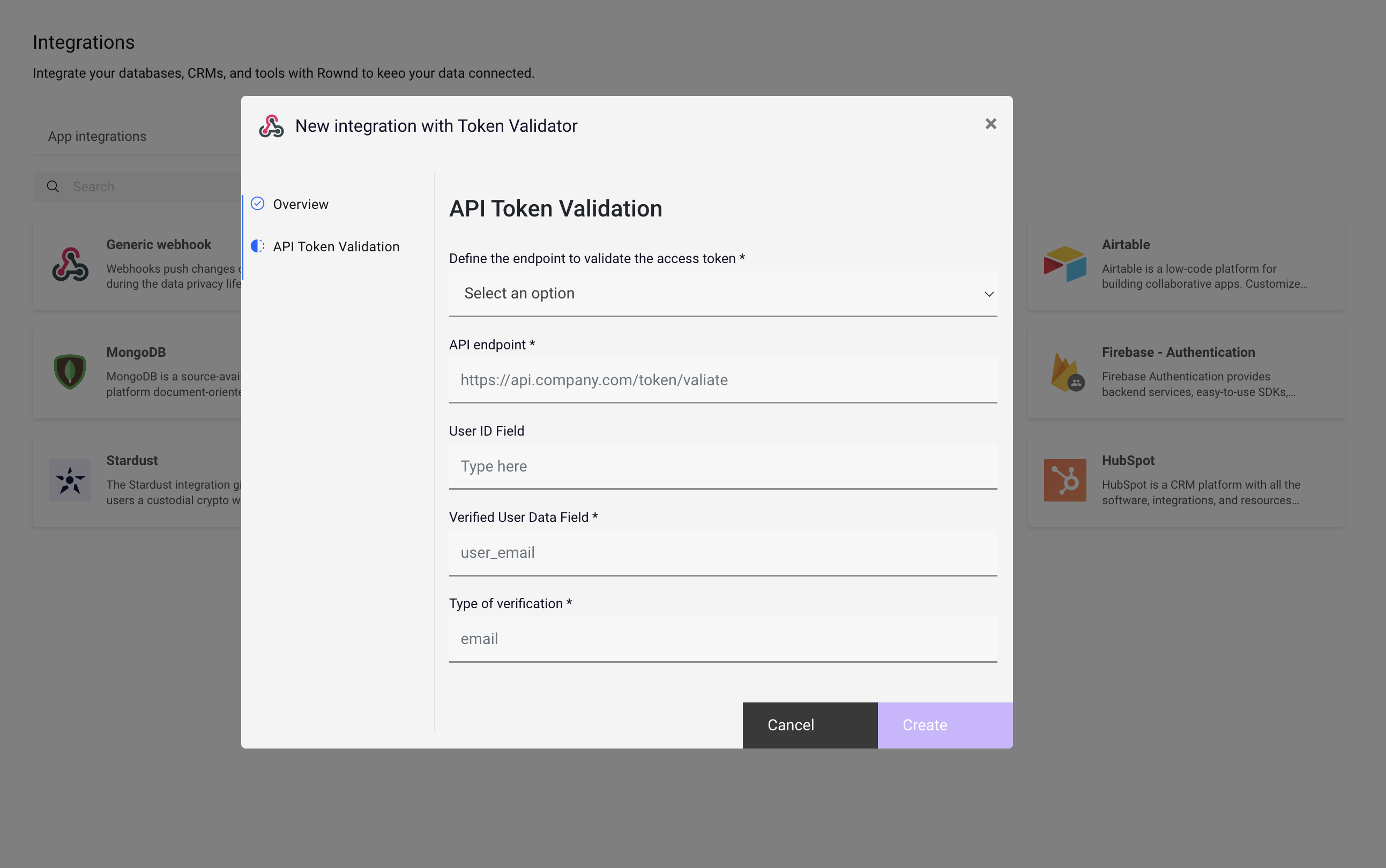 Token Validator Setup screenshot