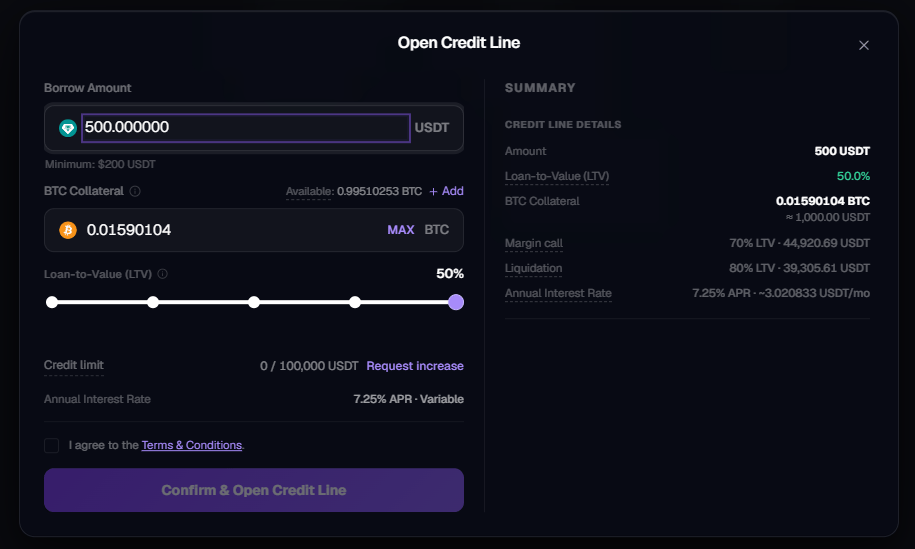 Open Credit Line