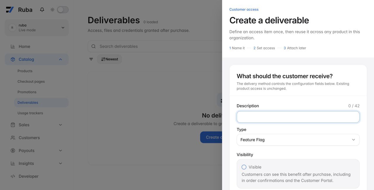 Ruba create a deliverable form in light mode