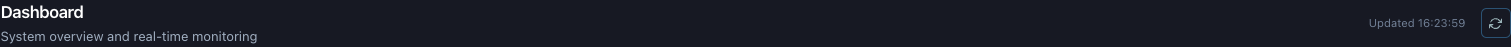 Dashboard header with title and refresh button