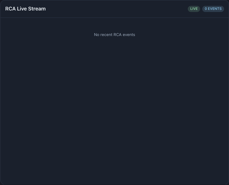 RCA Live Stream showing offline state
