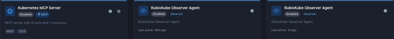 Inactive agents and tools