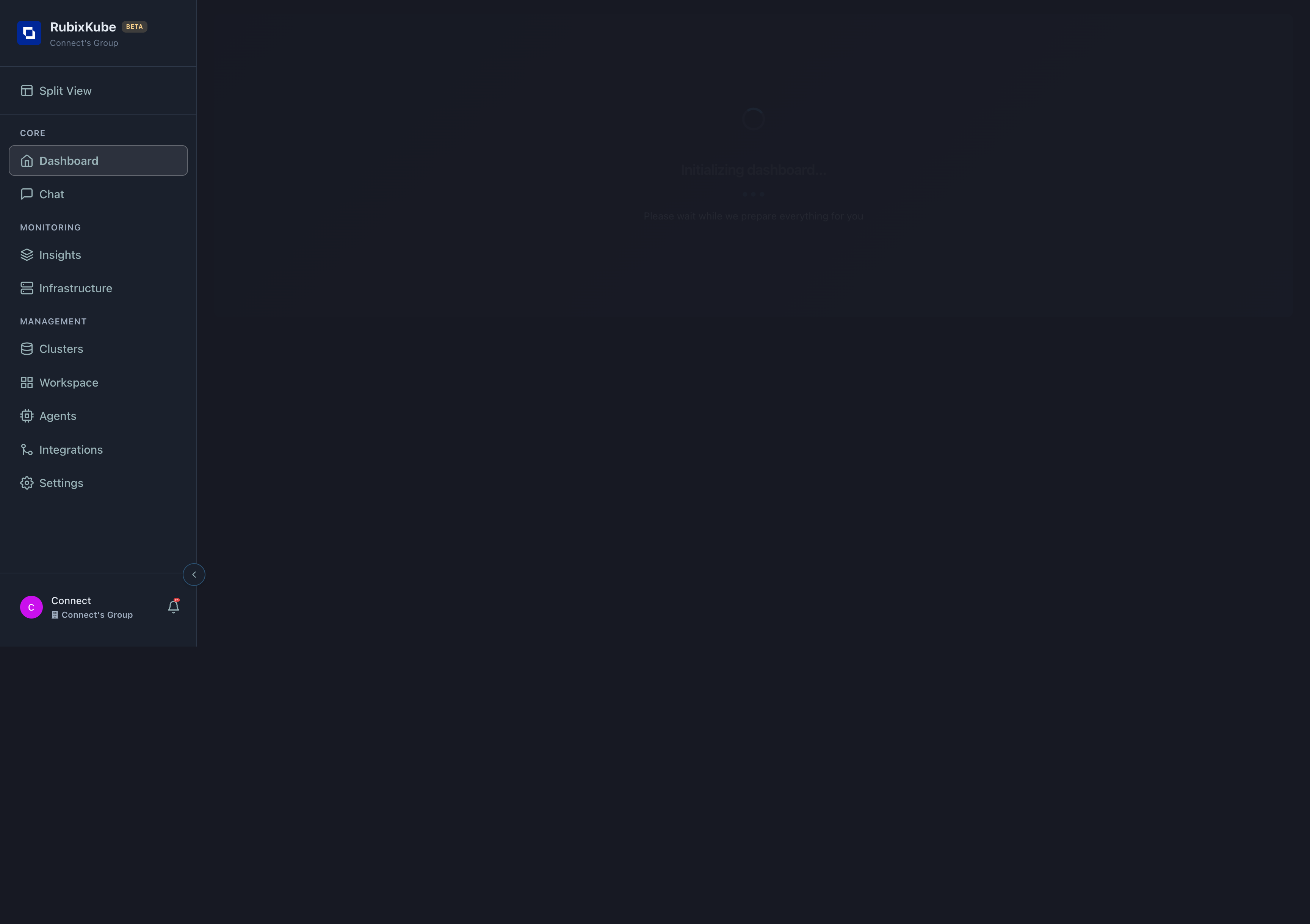 Dashboard showing detected ImagePullBackOff