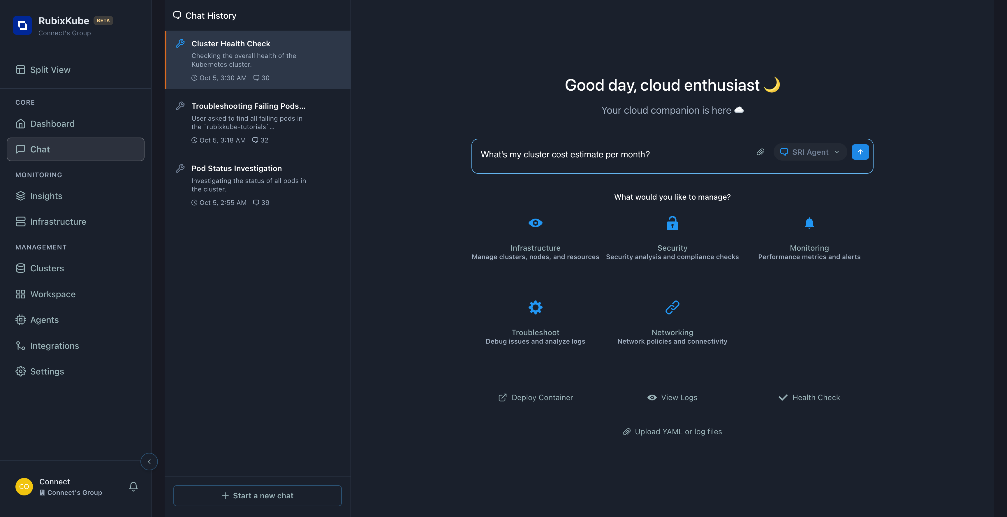 Asking for cluster cost estimate