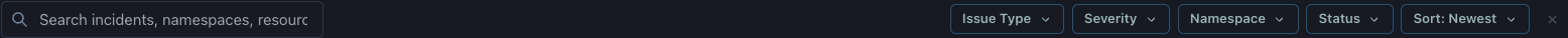 Search bar and filter buttons