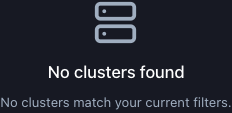 No clusters found empty state