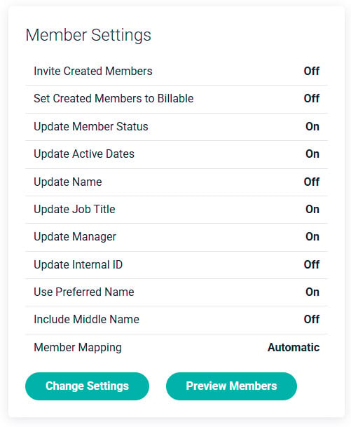 Bamboo Member Settings