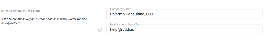 Update Your Company Name and Provide a Workspace Contact Email