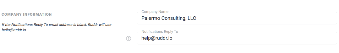 Update Your Company Name and Provide a Workspace Contact Email