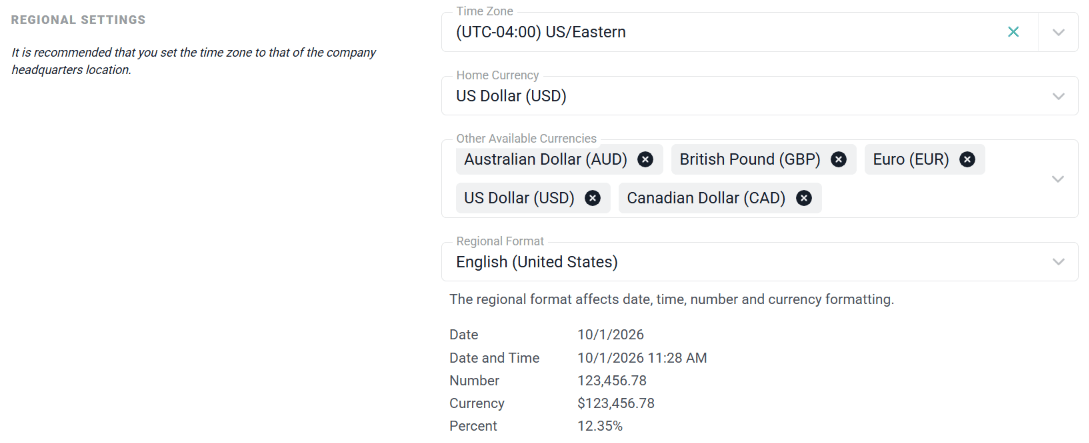 Configure the Default Date, Time, Number, and Currency Formatting for your Workspace