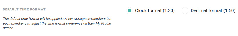 Set the Default Time Format for Members of Your Workspace