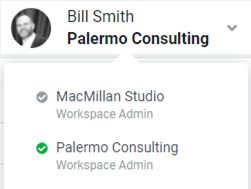Access Your Workspaces via the User Profile Menu