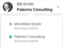 Access Your Workspaces via the User Profile Menu