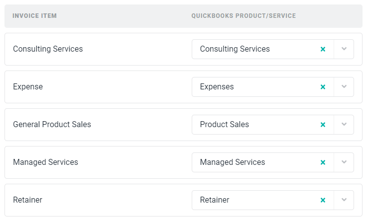 Map the Retainer Invoice Item to the QuickBooks Retainer Item