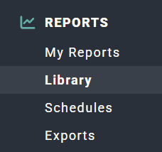 Clicking on Library in the Reports Section of the Main Nav Bar to Access the Reports Library