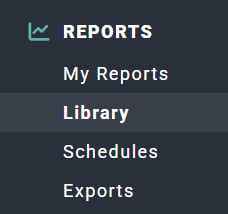 Clicking on Library in the Reports Section of the Main Nav Bar to Access the Reports Library