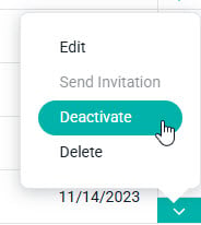 User List Menu