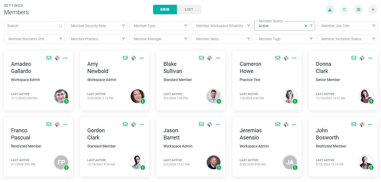 Members Grid View