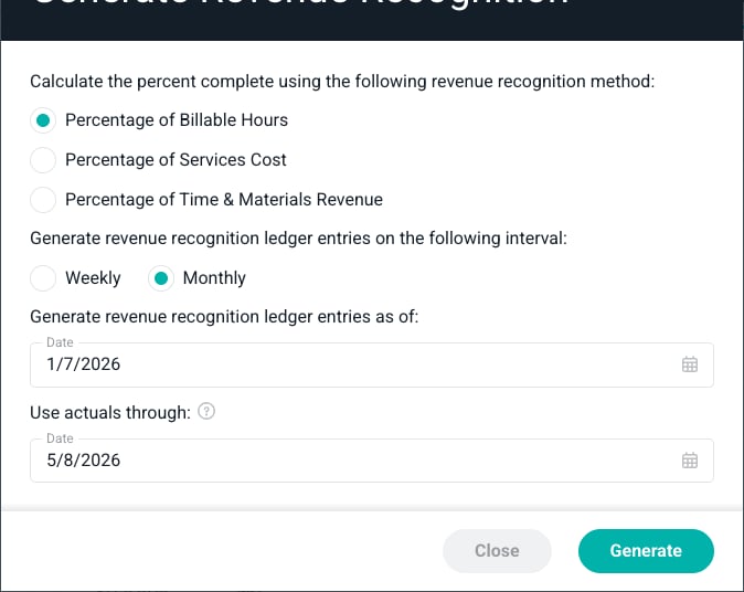 The Generate Revenue Recognition Window