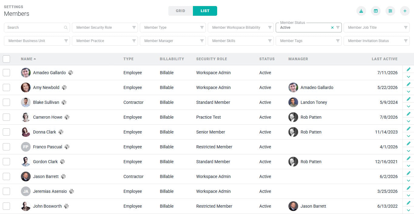 Members List View