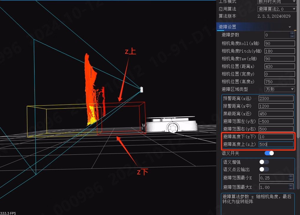 避障区域设置相关图示 3