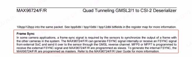图2 MAX96724/F/R Frame Sync 信号传输机制图