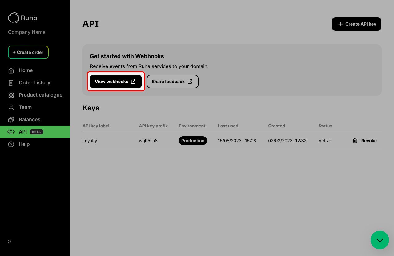 Screenshot of the view webhook button