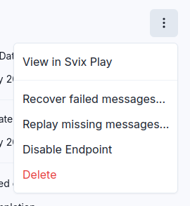 Screenshot of the recover failed messages button
