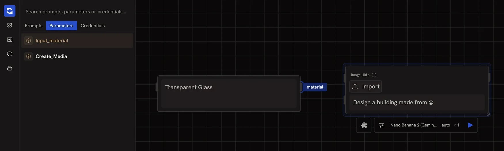 A text input showing a referenced parameter inserted as a tag