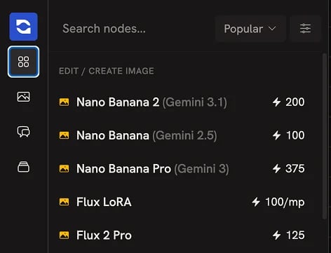 The Add Nodes sidebar panel with the Nodes, Models, and Tools filters