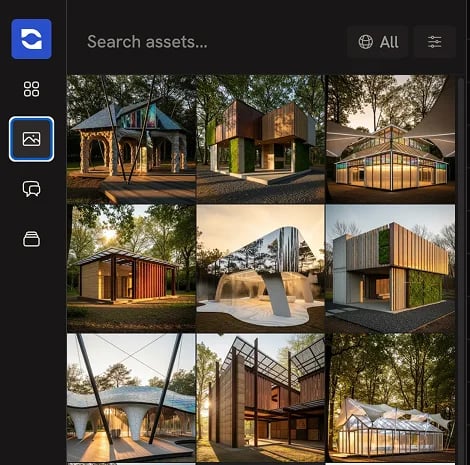 The Gallery panel showing media generated by the workflow