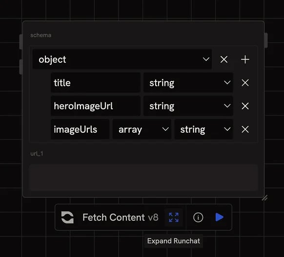 A collapsed Runchat tool node with the Expand Runchat tooltip