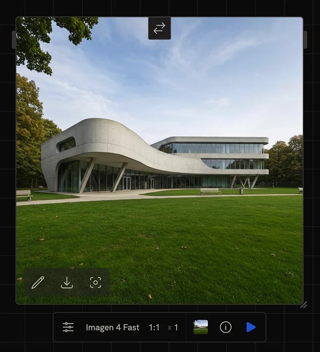 Create node showing a generated image