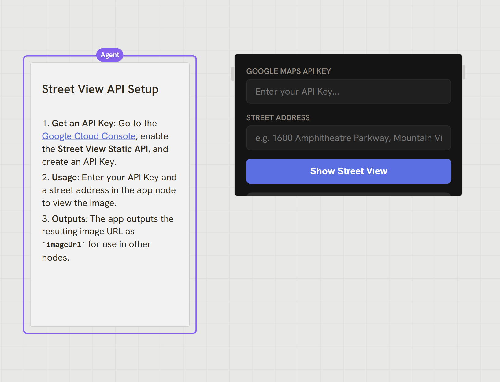 Initial Streetview component prompt