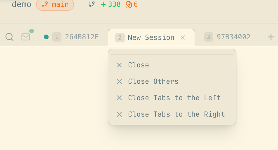 Tab Close - Center Tab