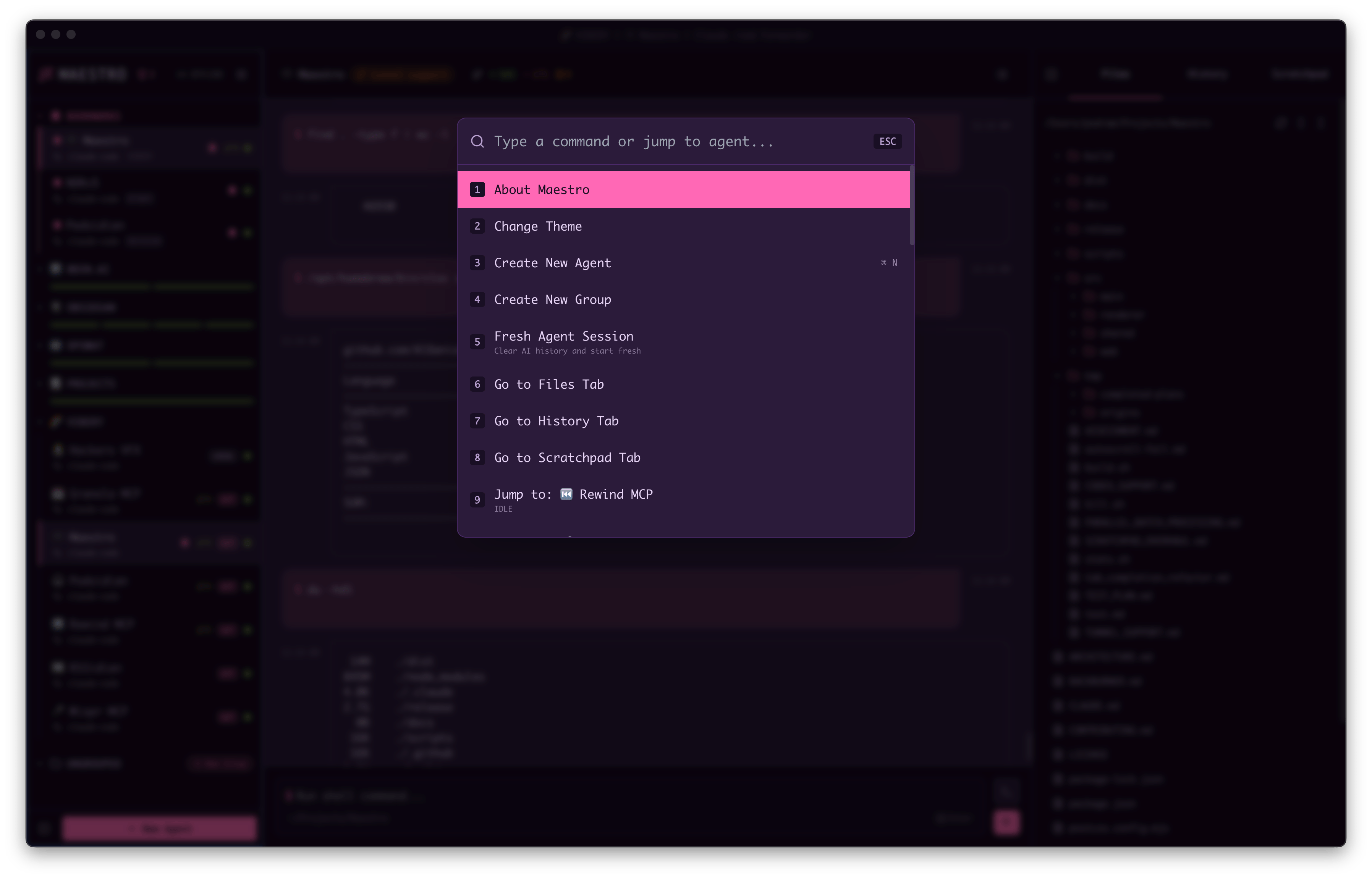 Command palette