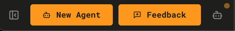 Feedback and New Agent buttons