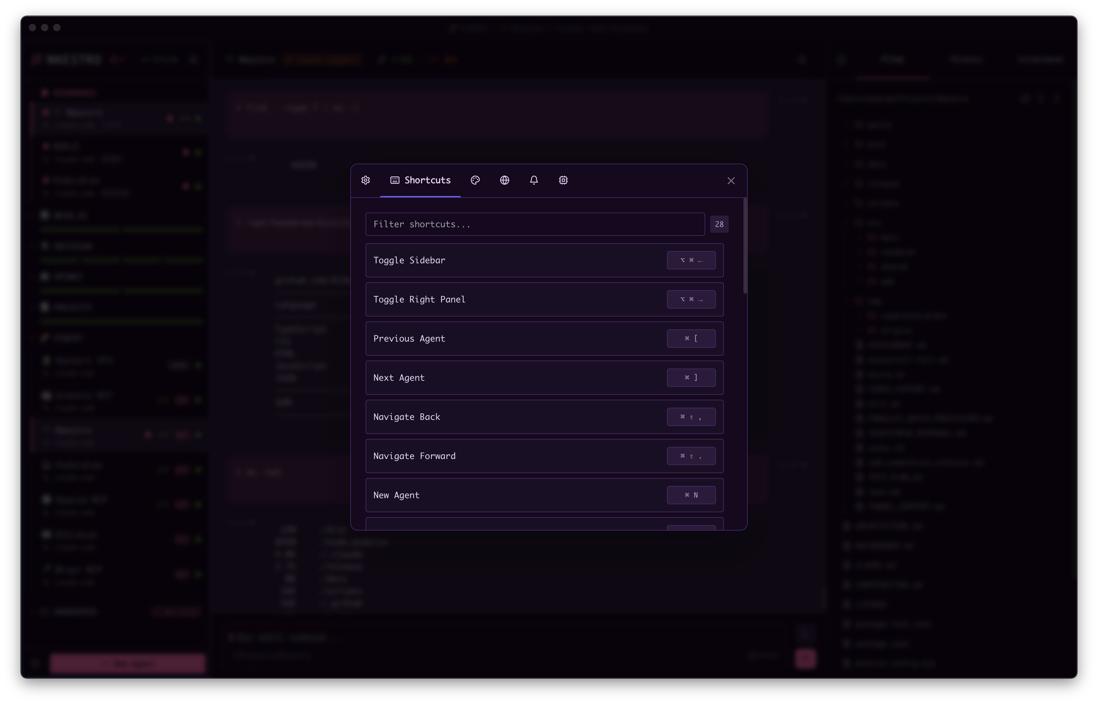 Shortcuts Settings
