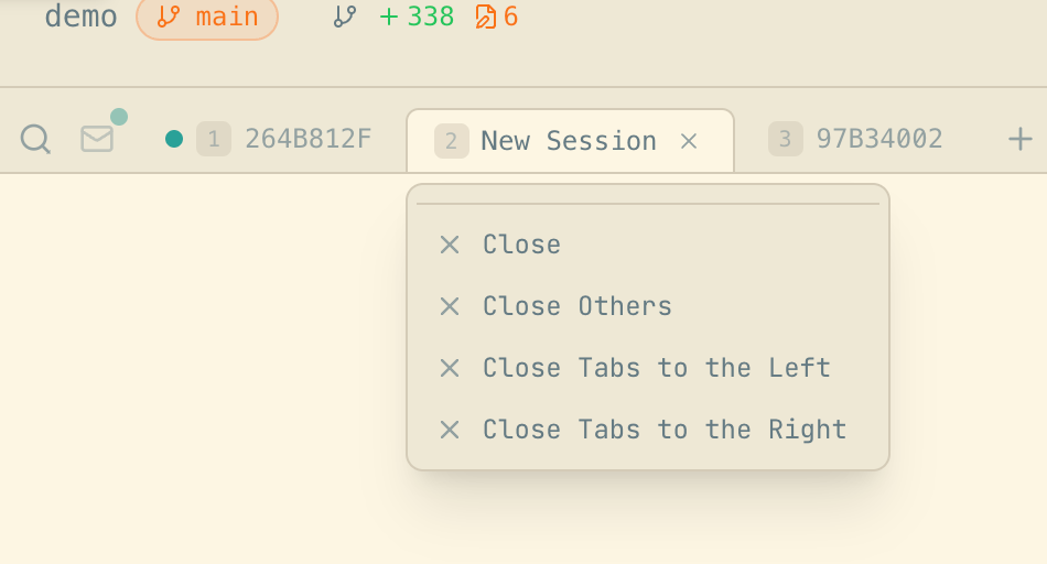 Tab Close - Center Tab