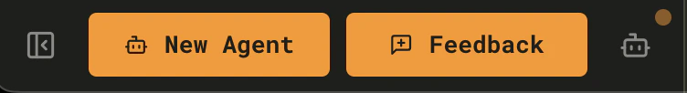 Feedback and New Agent buttons