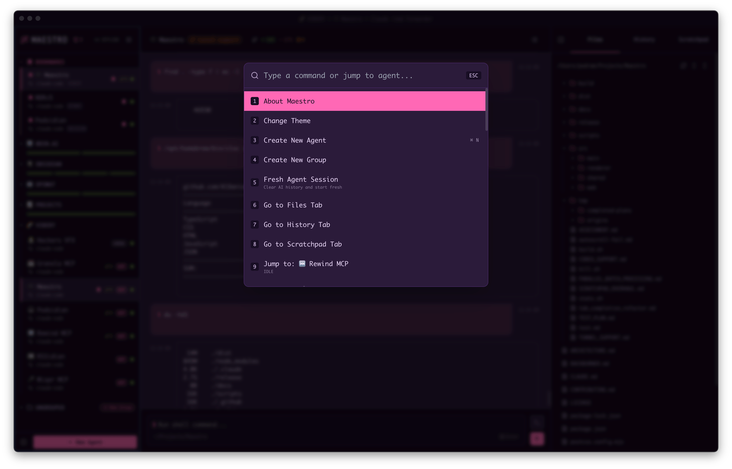 Command palette