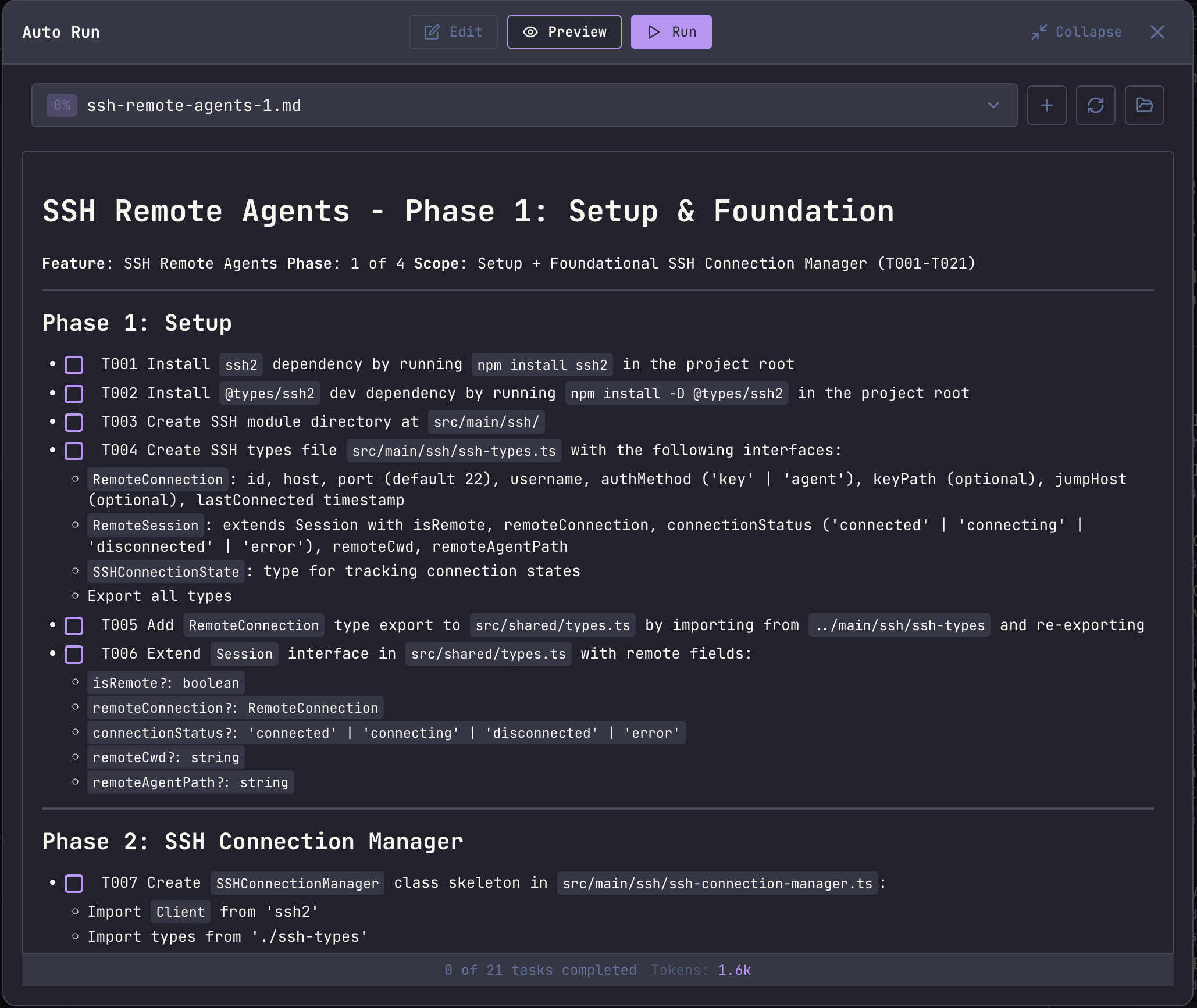 Expanded Auto Run Editor
