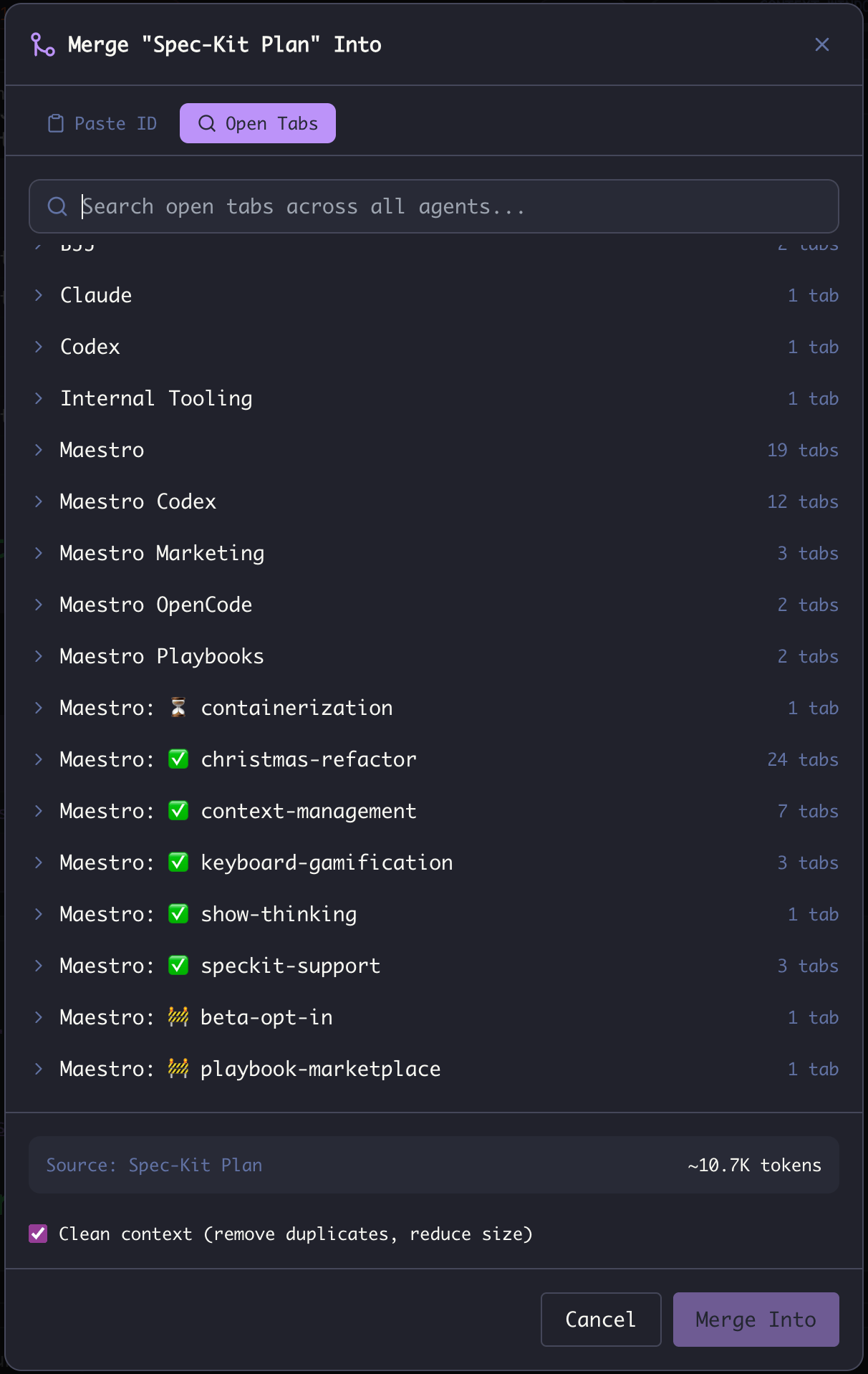 Merge Modal