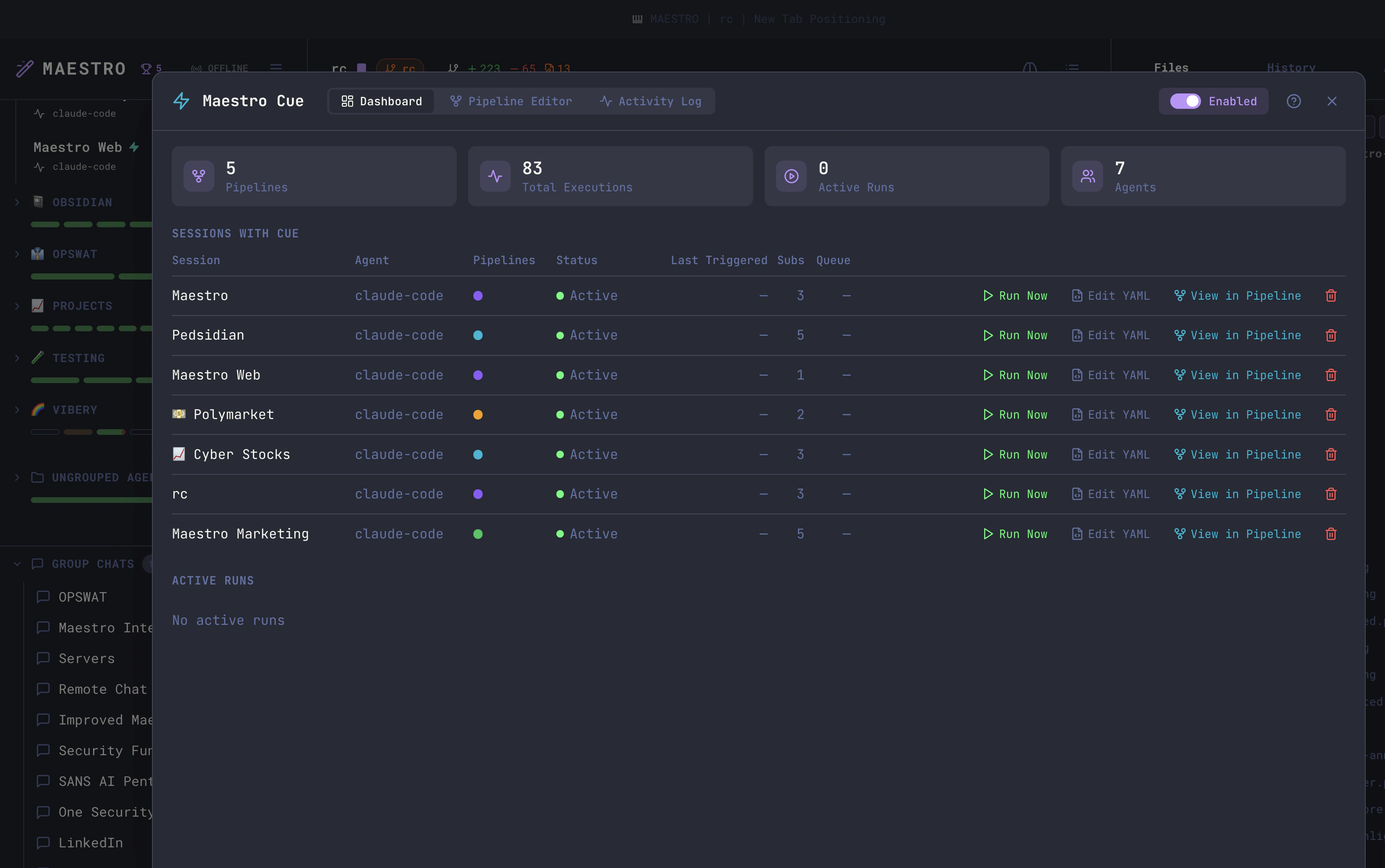 Cue Dashboard