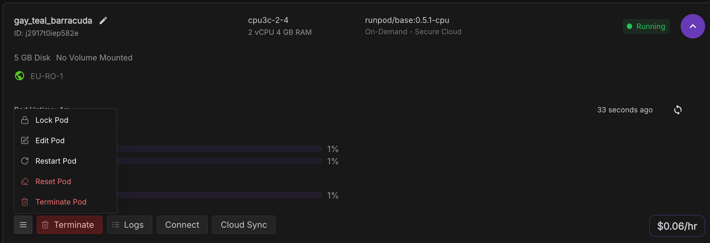Edit Pod Settings