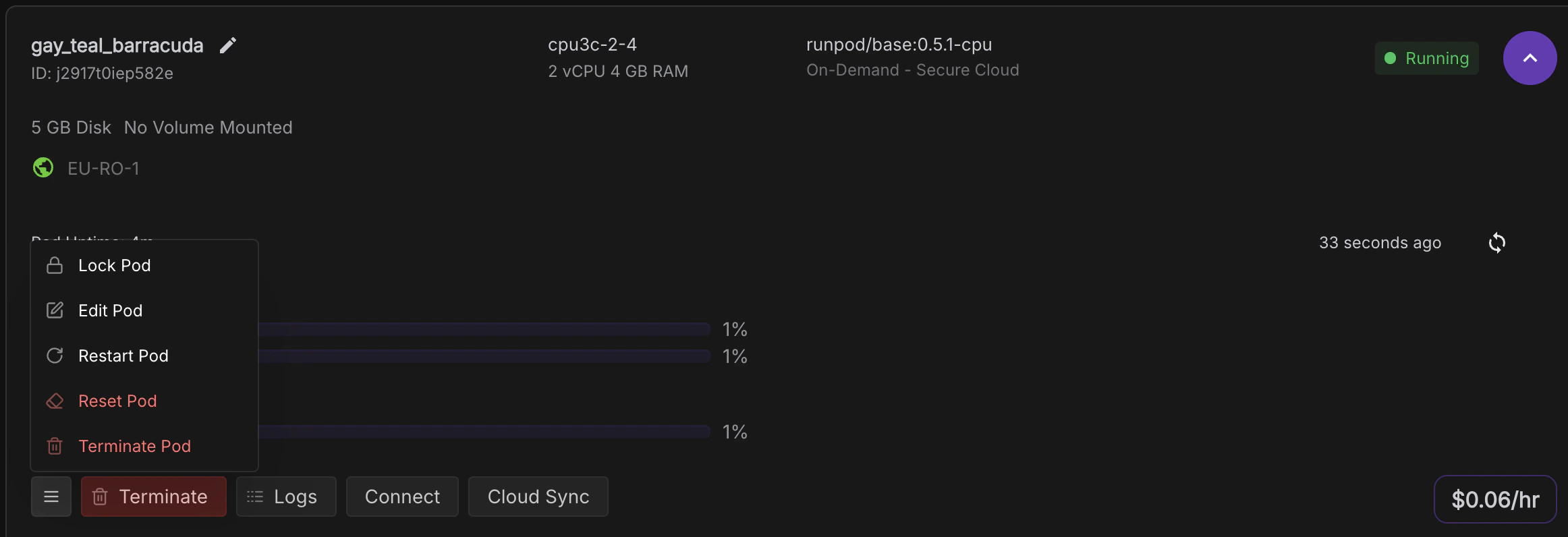 Edit Pod Settings