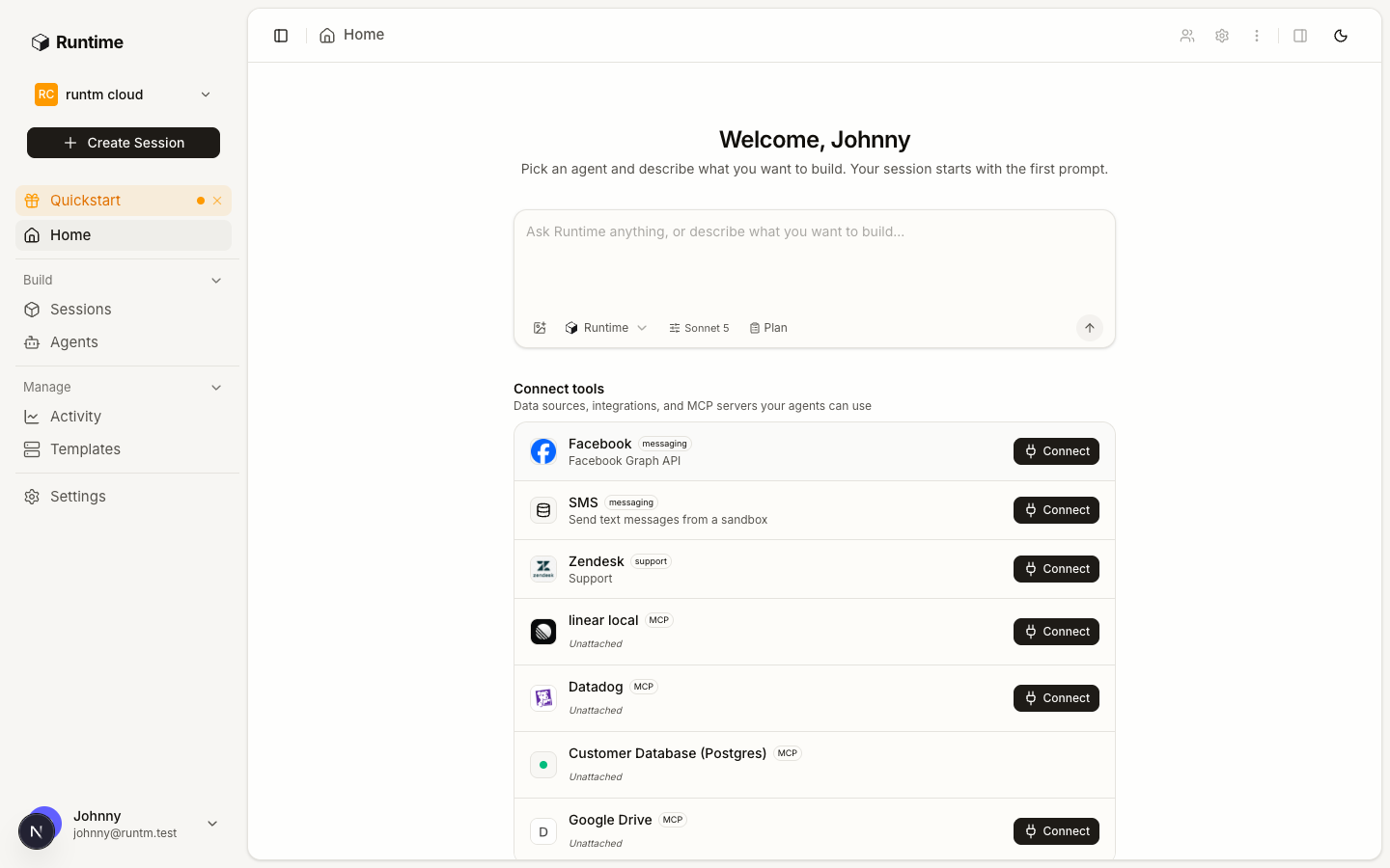 The Skills tab of the Context page listing org skills