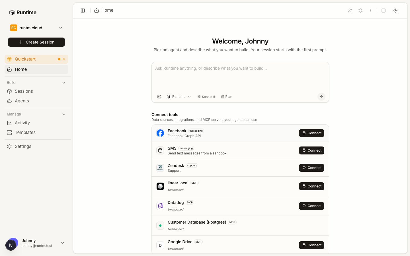 The Skills tab of the Context page listing org skills