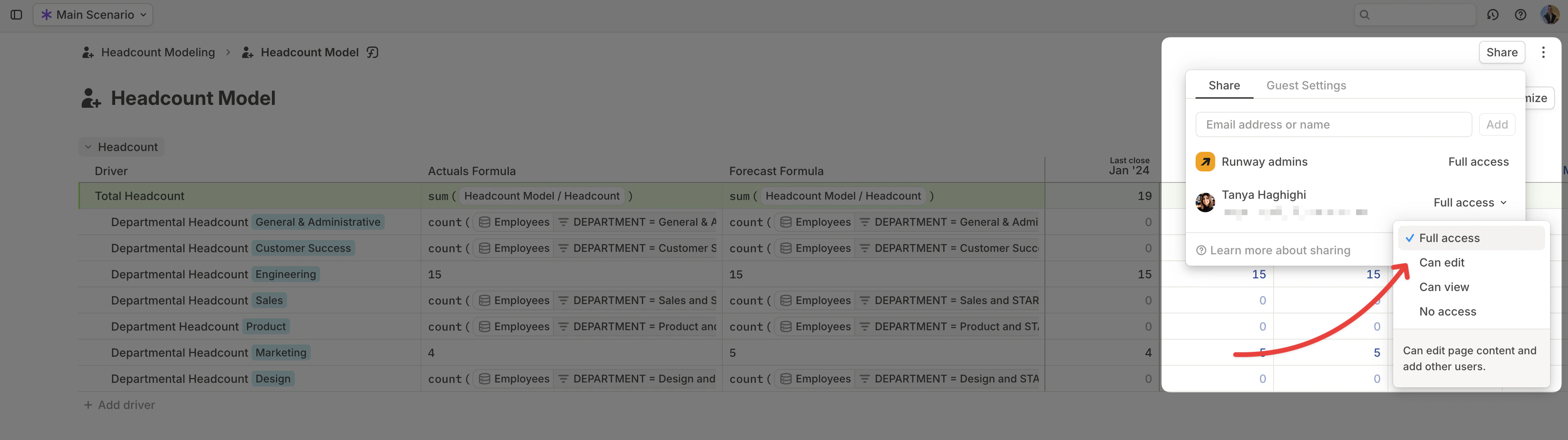 Page Share Access Level Pn