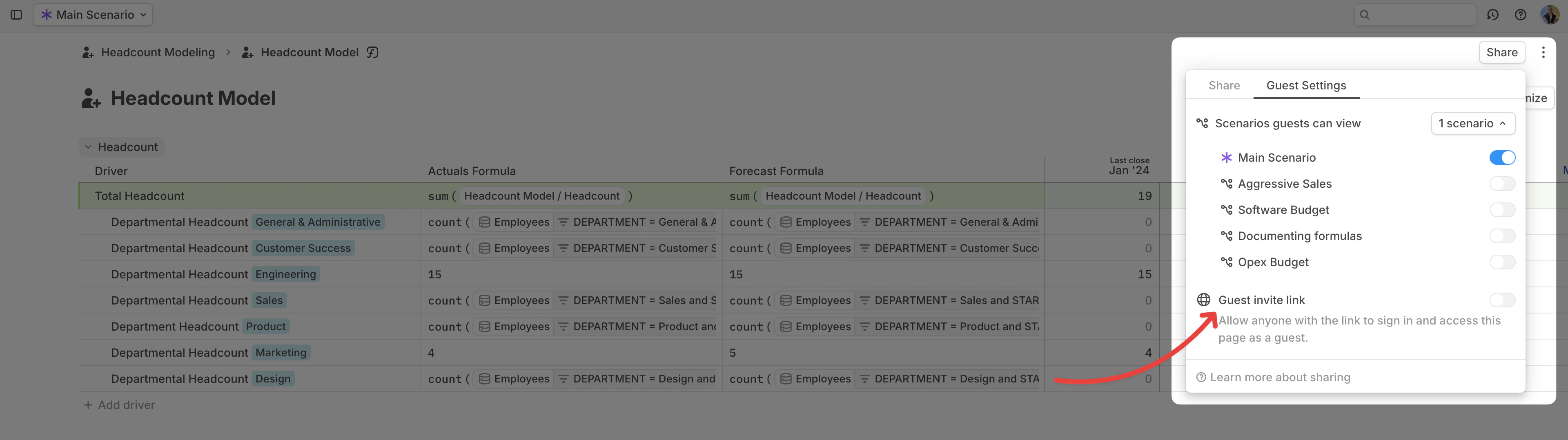 Page Share Guest Link Pn